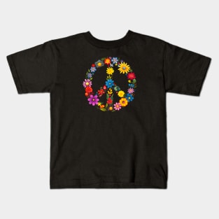 Flower Peace Sign #1 Kids T-Shirt